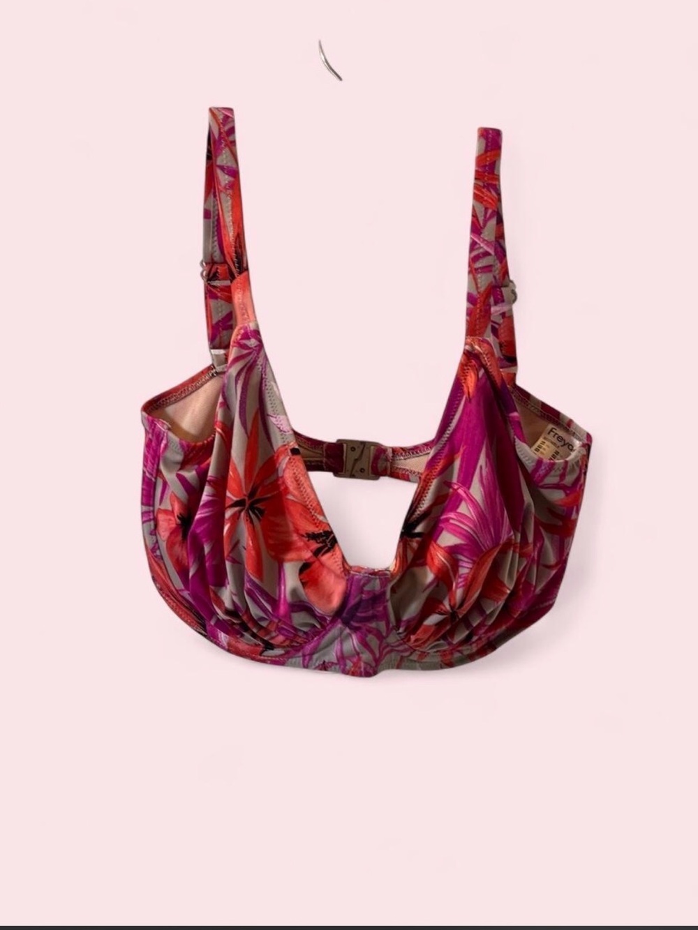 Floral D+ underwire curve holding orange and pink bikini set Meduim 2pc vactaion - Picture 4 of 9